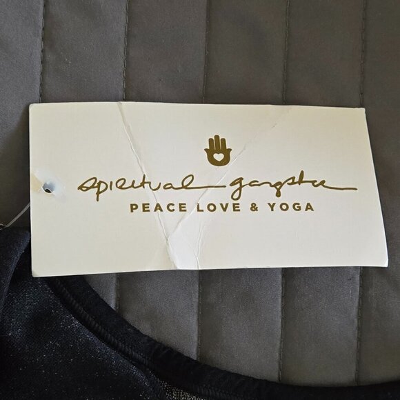 NWT Spiritual Gangster Snakeskin Print Sports Bra - XS/S Black/Silver - Picture 3 of 4